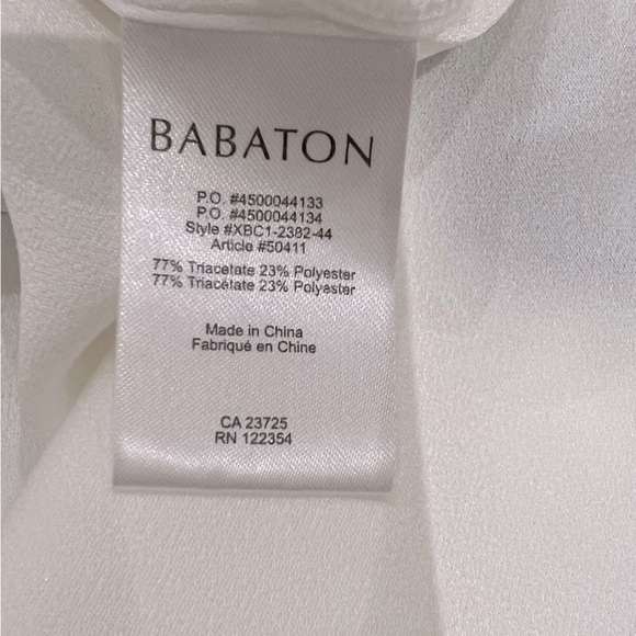 Aritzia Babaton Chaplin Flutter Sleeve Blouse - White - XS - Picture 4 of 5